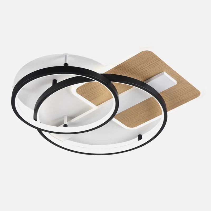 Plafon Azores Negro/madera 120w 3000-4000-6000k 9x50x50cm 10200lm C/remoto Plafon Azores Negro/madera 120w 3000-4000-6000k 9x50x50cm 10200lm C/remoto