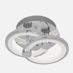 Plafon Sydney 32w 3000-4000-6500k Cromo 14x30x20 Cm 4160 Lm Regulable,memoria Y C.remoto