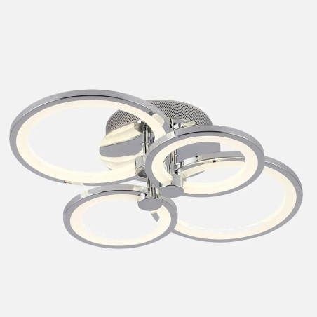 Plafon Sydney 76w 3000-4000-6500k Cromo 13,5x55x41 Cm 10260lm Regulable,memoria Y C.remoto