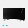 Emisor Termico Cristal Himalaya 2000w Negro