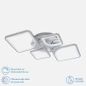 Plafon 86w 3000-4000-6500k Cromo Elara 9x76x46 Cm 11610Lm Regulable, Memoria y C. Remoto