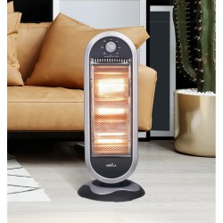 Estufa Candente 1200w Negro/plata