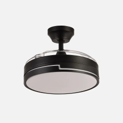 Ventilador Dc 48w Olimpia Negro 3aspas 91d 4800lm 6vel 3000k,4500k,6000k, Remoto+temporizador+memoria