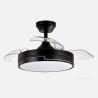 Ventilador Dc 48w Olimpia Negro 3aspas 91d 4800lm 6vel 3000k,4500k,6000k, Remoto+temporizador+memoria