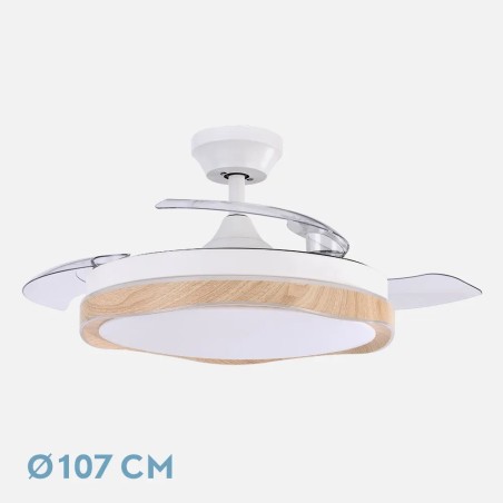 Ventilador Blondi Blanco/haya 107CM