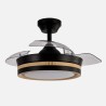 Ventilador Dc Viper Negro/madera 48w 3aspas 91d 4800lm 6vel 3000k,4500k,6000k, Remoto+temporizador+memoria