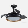 Ventilador Dc Nalon 48w Negro/oro 3aspas 91d 4800lm 6vel 3000k,4500k,6000k Remoto+memoria+temporizador