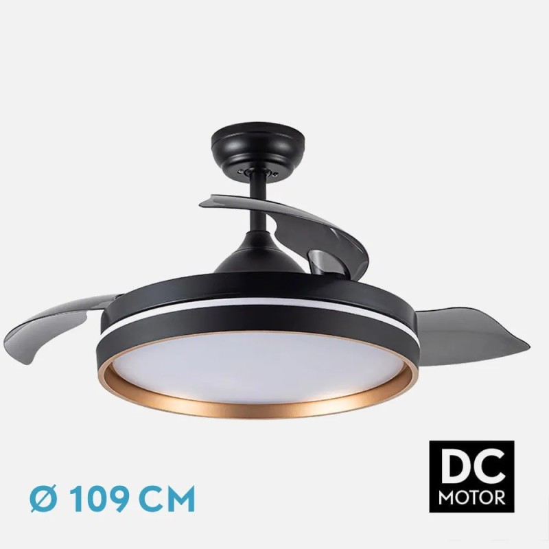 Ventilador Dc Nalon 48w Negro/oro 3aspas 91d 4800lm 6vel 3000k,4500k,6000k Remoto+memoria+temporizador Ventilador Dc Nalon 48w Negro/oro 3aspas 91d 4800lm 6vel 3000k,4500k,6000k Remoto+memoria+temporizador