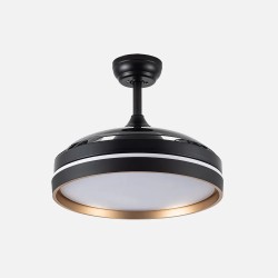Ventilador Dc Nalon 48w Negro/oro 3aspas 91d 4800lm 6vel 3000k,4500k,6000k Remoto+memoria+temporizador