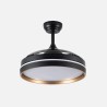 Ventilador Dc Nalon 48w Negro/oro 3aspas 91d 4800lm 6vel 3000k,4500k,6000k Remoto+memoria+temporizador