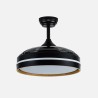 Ventilador Dc Nalon 48w Negro/madera oscura 3aspas 91d 4800lm 3000-4500-6000k Remoto+memoria+temporizador