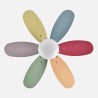 Ventilador Dc Alves 2xe27 Blanco 6 Aspas Rev. Pastel/Intenso 41x85d C/ Remoto Y Temporizador