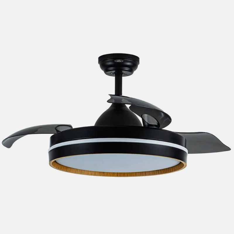 Ventilador Dc Nalon 48w Negro/madera oscura 3aspas 91d 4800lm 3000-4500-6000k Remoto+memoria+temporizador Ventilador Dc Nalon 48w Negro/madera oscura 3aspas 91d 4800lm 3000-4500-6000k Remoto+memoria+temporizador