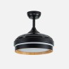 Ventilador Dc Nalon 48w Negro/madera oscura 3aspas 91d 4800lm 3000-4500-6000k Remoto+memoria+temporizador