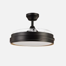 Ventilador Dc Tempano Negro/oro 72w 3aspas 107d 7200lm 6vel 3000k,4500k,6000k, Remoto+temporizador+memoria