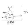Ventilador Iseran Cromo 2xe27 3 Aspas Metacrilato Acido 33.5x107d C.remoto