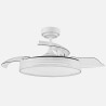 Ventilador Dc 48w Micenas Cuero 3asp. 91d 6vel 4800 Lm 3000-4500-6000k Remoto+memoria+temporizador 25