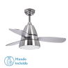 Ventilador Iseran Cromo 2xe27 3 Aspas Metacrilato Acido 33.5x107d C.remoto