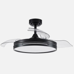 Ventilador Dc 48w Micenas Cuero 3asp. 91d 6vel 4800 Lm 3000-4500-6000k Remoto+memoria+temporizador 25