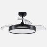 Ventilador Dc 48w Micenas Cuero 3asp. 91d 6vel 4800 Lm 3000-4500-6000k Remoto+memoria+temporizador 25