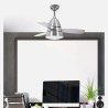 Ventilador Iseran Cromo 2xe27 3 Aspas Metacrilato Acido 33.5x107d C.remoto