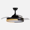 Ventilador Dc Emperador 72w Negro/haya 3aspas Desplegables 108d 7200lm 3000-4000-6000k Remoto+ Memoria+ Temporizador
