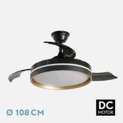 Ventilador Dc Mandarin Blanco 72w 3aspas 108d Reg.intensidad 7200lm 3000-4000-6500k Remoto+memoria+temporizador