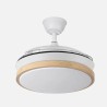Ventilador Dc Evros Blanc/hay 72w 6120lm 91d 3aspas Desplegables 3000-4000-6000k Remoto, Temporizador, Memoria