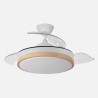 Ventilador Dc Evros Blanc/hay 72w 6120lm 91d 3aspas Desplegables 3000-4000-6000k Remoto, Temporizador, Memoria