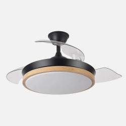 Ventilador Dc Evros Blanc/hay 72w 6120lm 91d 3aspas Desplegables 3000-4000-6000k Remoto, Temporizador, Memoria