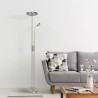 Pie De Salon Antares 20w+7w 4000k C/lector Niquel 183x25x25 Cm Tactil c/reg.Intensidad Y Memoria