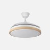 Ventilador Dc Evros 72w 6120lm Blanco/haya 107d 3asp.despegables 3000-4000-6000k Remoto+reg.intensidad+temporizador+memoria