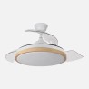 Ventilador Dc Evros 72w 6120lm Blanco/haya 107d 3asp.despegables 3000-4000-6000k Remoto+reg.intensidad+temporizador+memoria