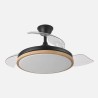 Ventilador Dc Evros 72w 6120lm Blanco/haya 107d 3asp.despegables 3000-4000-6000k Remoto+reg.intensidad+temporizador+memoria
