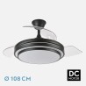 Ventilador Dc Ibe 59w 6980lm Negro 3 Asp.desp. 107d 3000-4000-6000k Remoto, Memoria Y Temporizador