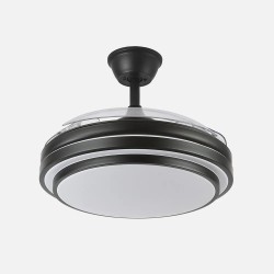 Ventilador Dc Ibe 59w 6980lm Negro 3 Asp.desp. 107d 3000-4000-6000k Remoto, Memoria Y Temporizador
