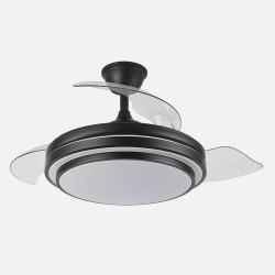 Ventilador Dc Ibe 59w 6980lm Negro 3 Asp.desp. 107d 3000-4000-6000k Remoto, Memoria Y Temporizador