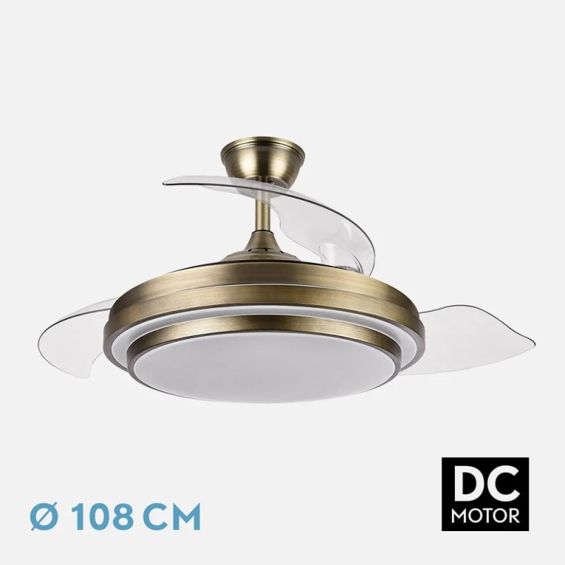 Ventilador Dc Ibe 59w 6980lm Negro 3 Asp.desp. 107d 3000-4000-6000k Remoto, Memoria Y Temporizador Ventilador Dc Ibe 59w 6980lm Negro 3 Asp.desp. 107d 3000-4000-6000k Remoto, Memoria Y Temporizador