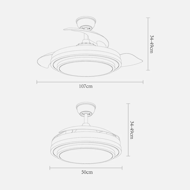 Ventilador Dc Ibe 59w 6980lm Negro 3 Asp.desp. 107d 3000-4000-6000k Remoto, Memoria Y Temporizador Ventilador Dc Ibe 59w 6980lm Negro 3 Asp.desp. 107d 3000-4000-6000k Remoto, Memoria Y Temporizador