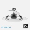 Ventilador Dc Ibe 59w 6980lm Negro 3 Asp.desp. 107d 3000-4000-6000k Remoto, Memoria Y Temporizador