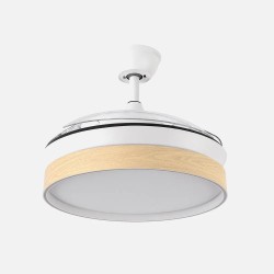 Ventilador Dc Iglu Blanc/hay 72w 6120lm 91d 3asp.desplegables 3000-4000-6000k Remoto, Temporizador, Memoria