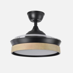 Ventilador Dc Iglu Blanc/hay 72w 6120lm 91d 3asp.desplegables 3000-4000-6000k Remoto, Temporizador, Memoria