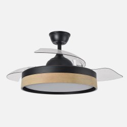 Ventilador Dc Iglu 59w 6980lm Blanco/haya 3asp.despl. 32/47x50/107d.3colores, Remoto, Reg.intensidad, Temporizador, Memoria