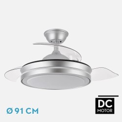 Ventilador Dc Esparta Mini Blanco 72w 6120lm 3asp.desp 91d 3000-4000-6000k Remoto+temporizador+memoria