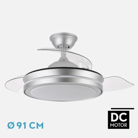 Ventilador Dc Esparta Mini Blanco 72w 6120lm 3asp.desp 91d 3000-4000-6000k Remoto+temporizador+memoria
