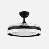 Ventilador Dc Zenit Cuero 72w 3aspas Desplegables 107d 7200lm 6vel 3000k,4500k,6000k, Remoto+temporizador+memoria