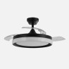 Ventilador Dc Zenit Cuero 72w 3aspas Desplegables 107d 7200lm 6vel 3000k,4500k,6000k, Remoto+temporizador+memoria