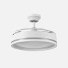 Ventilador Dc Cerrato Niquel 72w 3aspas Desplegables 107d 7200lm 6vel 3000k,4500k,6000k, Remoto+temporizador+memoria