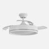 Ventilador Dc Cerrato Niquel 72w 3aspas Desplegables 107d 7200lm 6vel 3000k,4500k,6000k, Remoto+temporizador+memoria