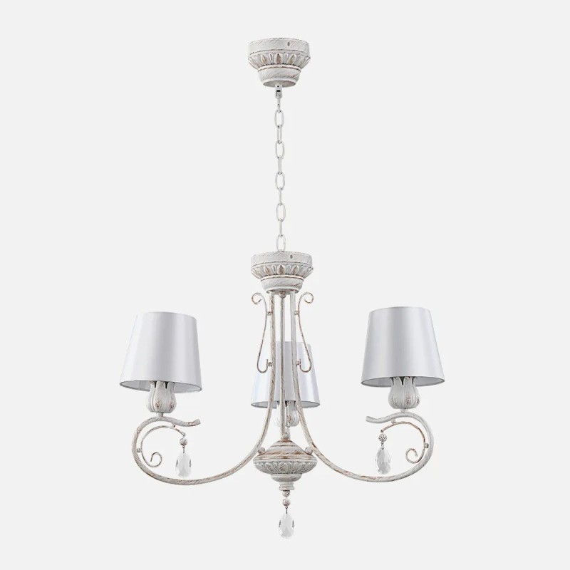 Lampara Clematis 3xe14 Blanco/oro Regx60x60 Cm Lampara Clematis 3xe14 Blanco/oro Regx60x60 Cm